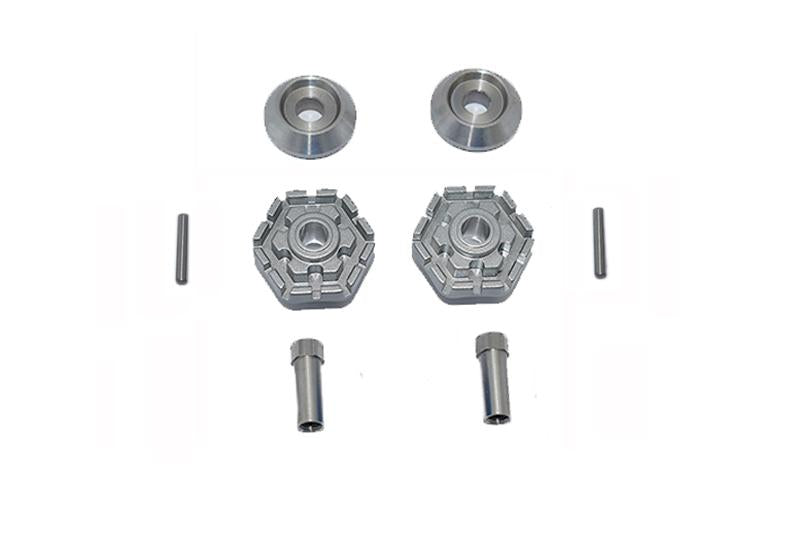 Traxxas 1/10 Maxx 4WD Monster Truck Aluminum Wheel Hub Hex (+10mm) - 8Pc Set Gray Silver