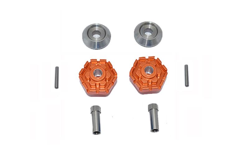 Traxxas 1/10 Maxx 4WD Monster Truck Aluminum Wheel Hub Hex (+10mm) - 8Pc Set Orange