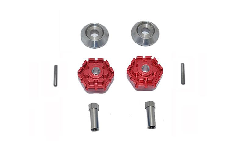 Traxxas 1/10 Maxx 4WD Monster Truck Aluminum Wheel Hub Hex (+10mm) - 8Pc Set Red