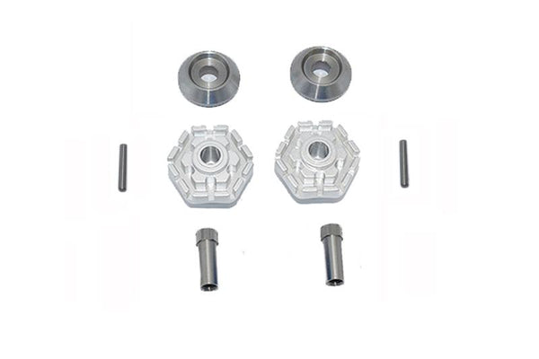 Traxxas 1/10 Maxx 4WD Monster Truck Aluminum Wheel Hub Hex (+10mm) - 8Pc Set Silver