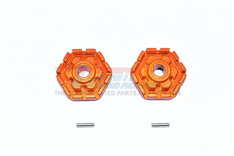 Traxxas 1/10 Maxx 4WD Monster Truck Aluminum Wheel Hub Hex (+2mm) - 2Pc Set Orange