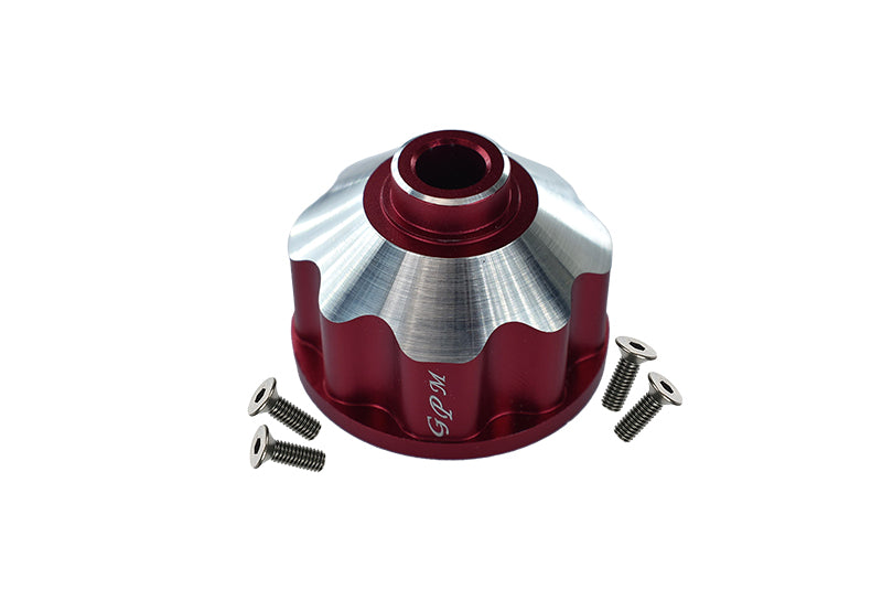 Aluminum Diff Case for Front/Rear/Center For Traxxas 1:10 Maxx 4WD Monster Truck-89076-4 / 1:8 4WD Maxx Slash 6S Brushless Short Course Truck-102076-4 Upgrades - Red