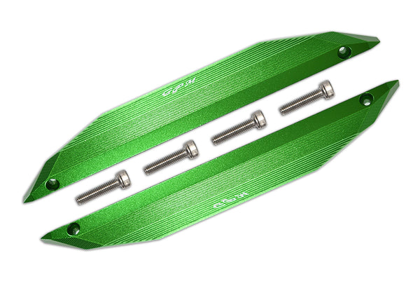 R/C Car Parts : Aluminum Chassis Side Bars For Traxxas 1/10 Maxx 4WD Monster Truck - 1Pr Set Green