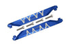 R/C Car Parts : Aluminum Chassis Side Bars (Silver Inlay Version) For Traxxas 1/10 Maxx 4WD Monster Truck - 1Pr Set Blue