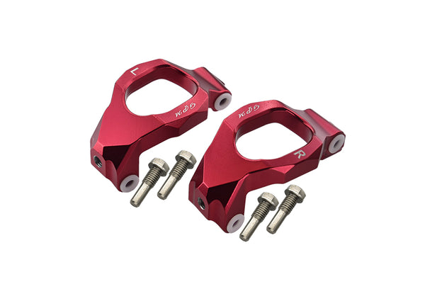 GPM For Traxxas 1/10 Maxx 4WD Monster Truck Upgrade Parts Aluminum Front C-Hubs - 1Pr Set Red
