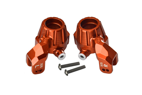 Aluminum 7075-T6 Front Knuckle Arms Steering Blocks For Traxxas 1:10 MAXX 89076-4 / MAXX with WideMAXX Monster Truck 89086-4 - Orange