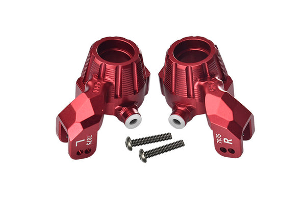 Aluminum 7075-T6 Front Knuckle Arms Steering Blocks For Traxxas 1:10 MAXX 89076-4 / MAXX with WideMAXX Monster Truck 89086-4 - Red