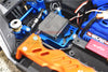GPM For Traxxas 1/10 Maxx 4WD Monster Truck Upgrade Parts Aluminum Servo Mount + Stainless Steel Tie Rod + 25T Aluminum Servo Horn - 16Pc Set Blue