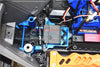GPM For Traxxas 1/10 Maxx 4WD Monster Truck Upgrade Parts Aluminum Servo Mount + Stainless Steel Tie Rod + 25T Aluminum Servo Horn - 16Pc Set Blue