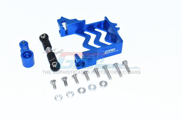 Traxxas 1/10 Maxx 4WD Monster Truck Aluminum Servo Mount + Stainless Steel Tie Rod + 25T Aluminum Servo Horn - 16Pc Set Blue