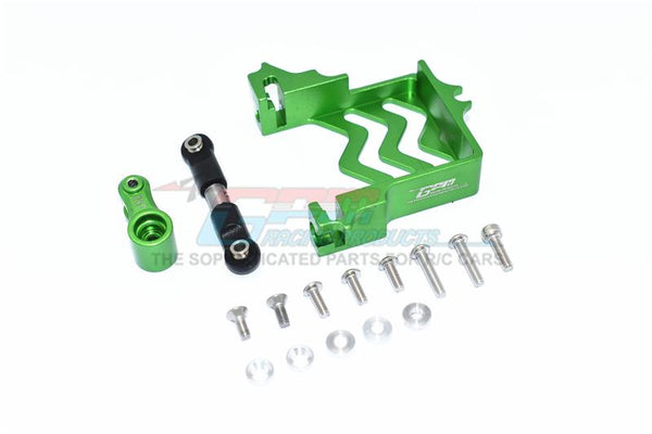 Traxxas 1/10 Maxx 4WD Monster Truck Aluminum Servo Mount + Stainless Steel Tie Rod + 25T Aluminum Servo Horn - 16Pc Set Green