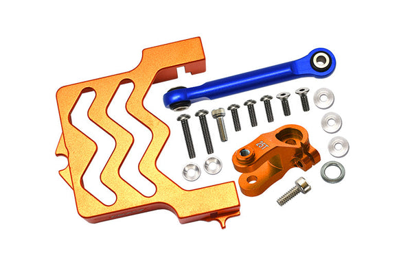 Aluminum Servo Mount + Tie Rod + 25T Servo Horn For Traxxas 1/10 Maxx 4WD Monster Truck (89076-4) Upgrades - Orange