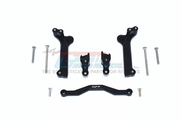 GPM For Traxxas 1/10 Maxx 4WD Monster Truck Upgrade Parts Aluminum Front Shock Mount - 5Pc Set Black
