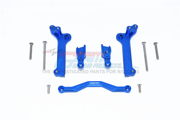 GPM For Traxxas 1/10 Maxx 4WD Monster Truck Upgrade Parts Aluminum Front Shock Mount - 5Pc Set Blue