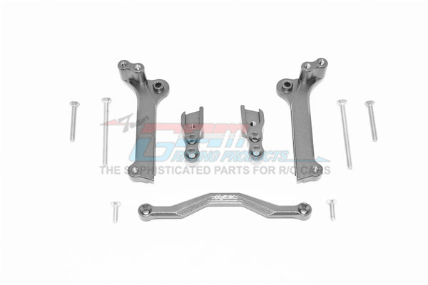 GPM For Traxxas 1/10 Maxx 4WD Monster Truck Upgrade Parts Aluminum Front Shock Mount - 5Pc Set Gray Silver