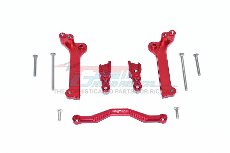 GPM For Traxxas 1/10 Maxx 4WD Monster Truck Upgrade Parts Aluminum Front Shock Mount - 5Pc Set Red