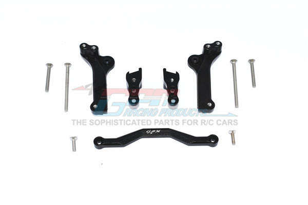 GPM For Traxxas 1/10 Maxx 4WD Monster Truck Upgrade Parts Aluminum Rear Shock Mount - 5Pc Set Black