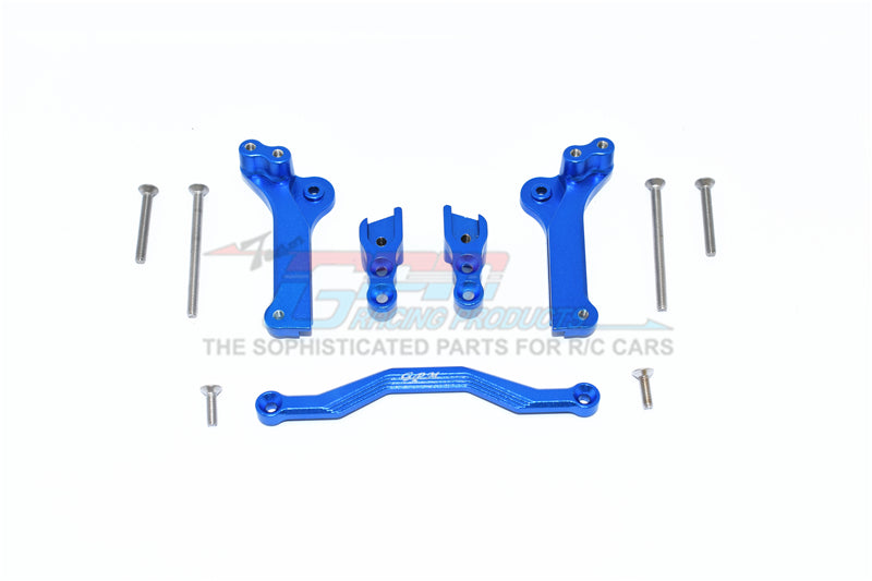 GPM For Traxxas 1/10 Maxx 4WD Monster Truck Upgrade Parts Aluminum Rear Shock Mount - 5Pc Set Blue