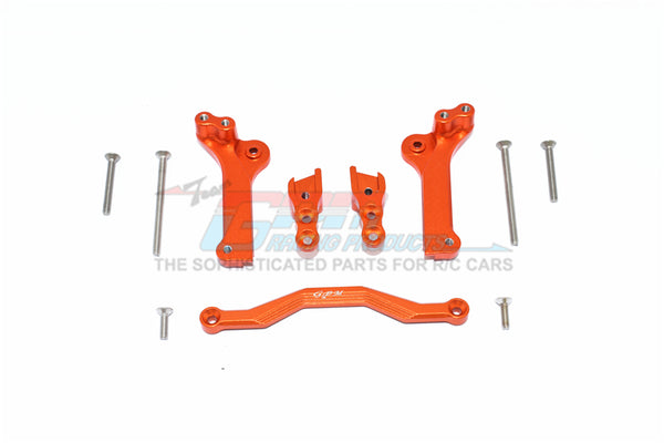 GPM For Traxxas 1/10 Maxx 4WD Monster Truck Upgrade Parts Aluminum Rear Shock Mount - 5Pc Set Orange