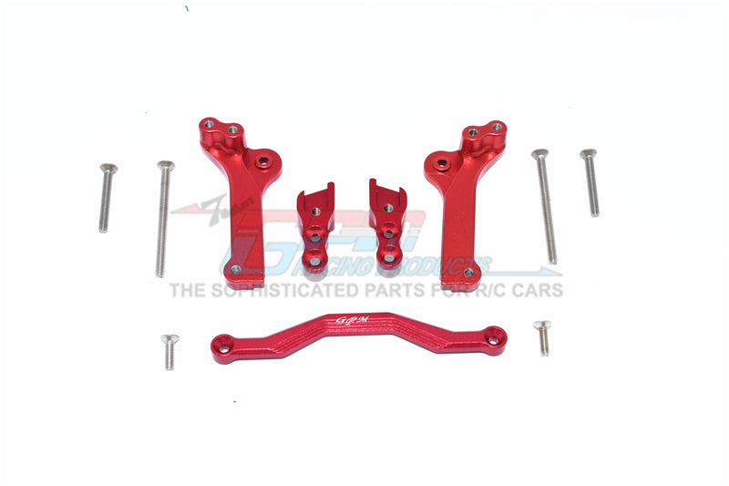 GPM For Traxxas 1/10 Maxx 4WD Monster Truck Upgrade Parts Aluminum Rear Shock Mount - 5Pc Set Red