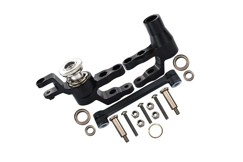 GPM For Traxxas 1/10 Maxx 4WD Monster Truck Upgrade Parts Aluminum Steering Assembly - 1 Set Black