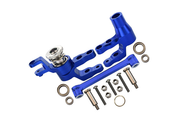 GPM For Traxxas 1/10 Maxx 4WD Monster Truck Upgrade Parts Aluminum Steering Assembly - 1 Set Blue
