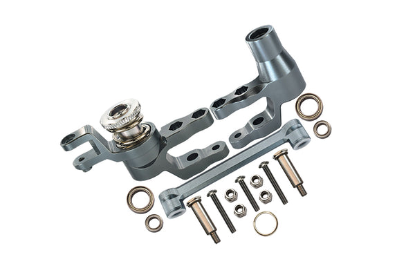 Aluminum Steering Assembly For Traxxas 1:10 4WD MAXX 89076-4 / 4WD MAXX with WideMAXX 89086-4 / 1:8 4WD Maxx Slash 6S 102076-4 Upgrades - Gray Silver