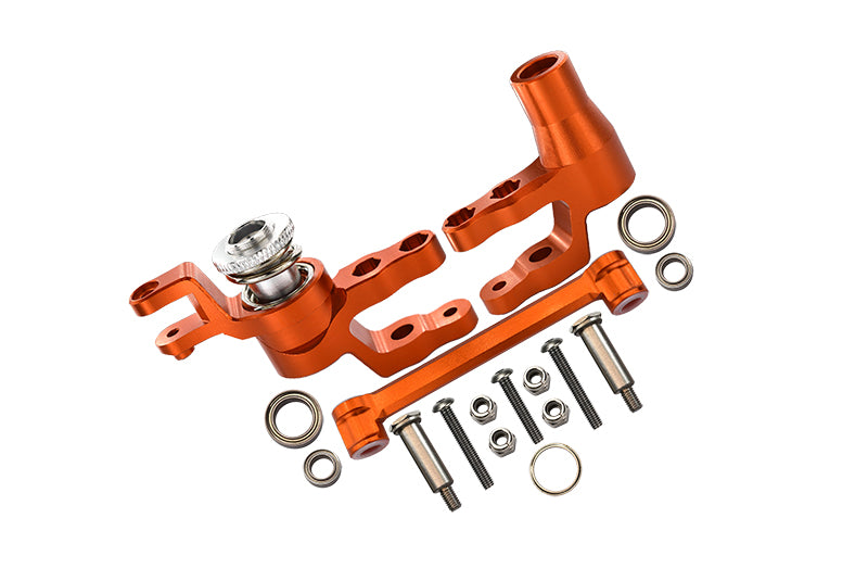 Aluminum Steering Assembly For Traxxas 1:10 4WD MAXX 89076-4 / 4WD MAXX with WideMAXX 89086-4 / 1:8 4WD Maxx Slash 6S 102076-4 Upgrades - Orange
