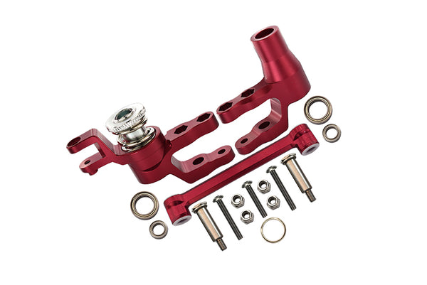 GPM For Traxxas 1/10 Maxx 4WD Monster Truck Upgrade Parts Aluminum Steering Assembly - 1 Set Red