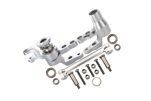 GPM For Traxxas 1/10 Maxx 4WD Monster Truck Upgrade Parts Aluminum Steering Assembly - 1 Set Silver
