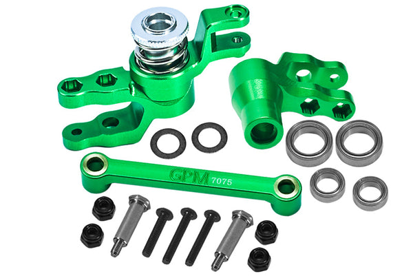 Aluminum 7075-T6 Front Steering Assembly for Traxxas 1:10 4WD MAXX Monster Truck 89076-4 / 4WD MAXX with WideMaxx Monster Truck 89086-4 - Green
