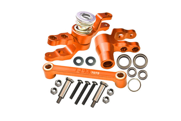 Aluminum 7075-T6 Front Steering Assembly For Traxxas 1:10 4WD MAXX Monster Truck 89076-4 / 4WD MAXX with WideMaxx Monster Truck 89086-4 Upgrades - Orange