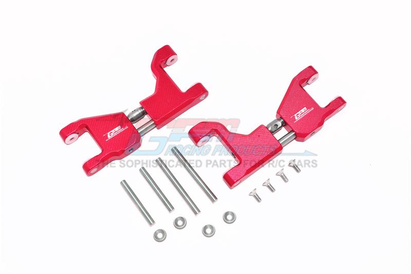 Traxxas 1/10 Maxx 4WD Monster Truck Stainless Steel+ Aluminum Supporting Mount With Front / Rear Upper Arms - 14Pc Set Red