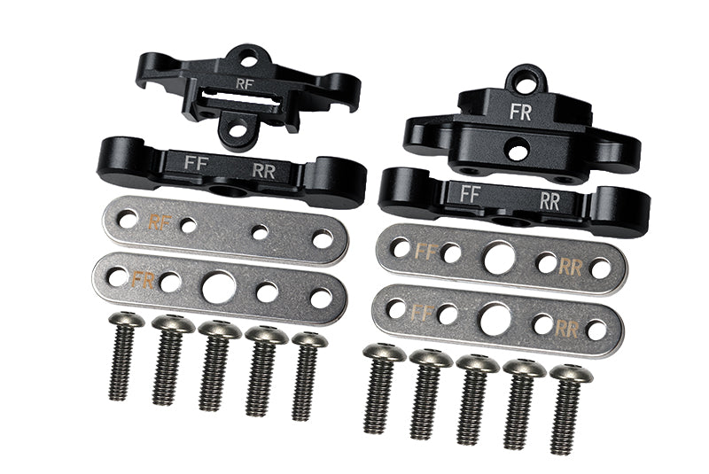 Aluminum Front + Rear Lower Arm Tie Bar Mount For Traxxas 1:10 4WD MAXX 89076-4 / 4WD MAXX with WideMAXX 89086-4 / 1:8 4WD Maxx Slash 6S 102076-4 Upgrades - Black