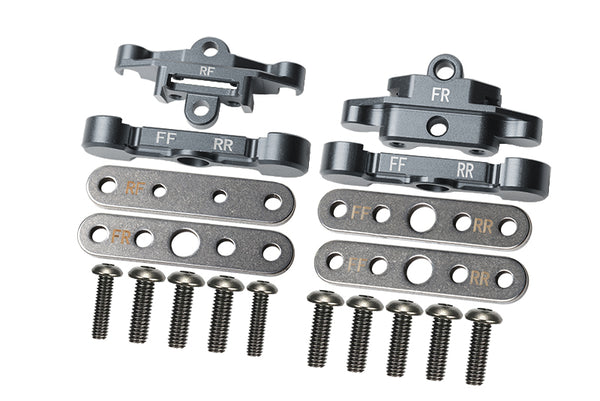 Aluminum Front + Rear Lower Arm Tie Bar Mount For Traxxas 1:10 4WD MAXX 89076-4 / 4WD MAXX with WideMAXX 89086-4 / 1:8 4WD Maxx Slash 6S 102076-4 Upgrades - Gray Silver