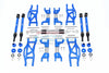 Traxxas 1/10 Maxx 4WD Monster Truck Aluminum F&R Upper+Lower Arms + F&R Adjustable CVD Drive Shaft + Hex Adapter + Wheel Lock + Stainless Steel Adjustable Front Steering Tie Rod - 84Pc Set Blue