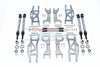Traxxas 1/10 Maxx 4WD Monster Truck Aluminum F&R Upper+Lower Arms + F&R Adjustable CVD Drive Shaft + Hex Adapter + Wheel Lock + Stainless Steel Adjustable Front Steering Tie Rod - 84Pc Set Gray Silver
