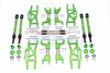 Traxxas 1/10 Maxx 4WD Monster Truck Aluminum F&R Upper+Lower Arms + F&R Adjustable CVD Drive Shaft + Hex Adapter + Wheel Lock + Stainless Steel Adjustable Front Steering Tie Rod - 84Pc Set Green