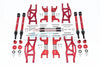 Traxxas 1/10 Maxx 4WD Monster Truck Aluminum F&R Upper+Lower Arms + F&R Adjustable CVD Drive Shaft + Hex Adapter + Wheel Lock + Stainless Steel Adjustable Front Steering Tie Rod - 84Pc Set Red