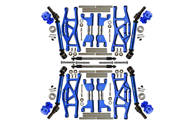 Aluminum Upgrade Combo Set Widening Kit For Traxxas 1:10 4WD MAXX Monster Truck 89076-4 / 4WD MAXX with WideMaxx Monster Truck 89086-4 - Blue