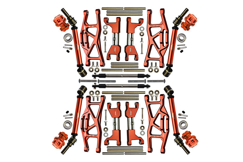 Aluminum Upgrade Combo Set Widening Kit For Traxxas 1:10 4WD MAXX Monster Truck 89076-4 / 4WD MAXX with WideMaxx Monster Truck 89086-4 - Orange