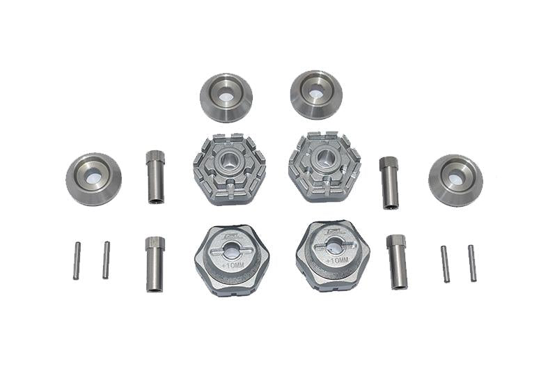 Traxxas 1/10 Maxx 4WD Monster Truck Aluminum Wheel Hub Hex (+10mm) - 16Pc Set Gray Silver