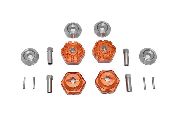 Traxxas 1/10 Maxx 4WD Monster Truck Aluminum Wheel Hub Hex (+10mm) - 16Pc Set Orange