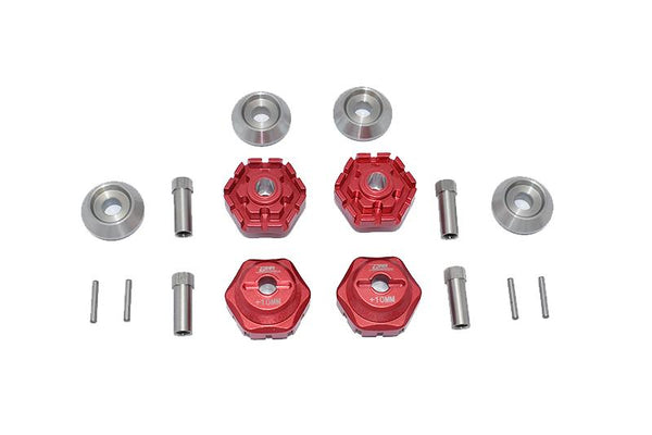 Traxxas 1/10 Maxx 4WD Monster Truck Aluminum Wheel Hub Hex (+10mm) - 16Pc Set Red