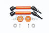 Traxxas 1/10 Maxx 4WD Monster Truck Harden Steel+Aluminum Front Or Rear Adjustable CVD Drive Shaft + Hex Adapter (+2mm) - 10Pc Set Orange