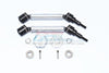 Traxxas 1/10 Maxx 4WD Monster Truck Harden Steel+Aluminum Front Or Rear Adjustable CVD Drive Shaft + Hex Adapter (+2mm) - 10Pc Set Silver