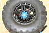Traxxas 1/10 Maxx 4WD Monster Truck Harden Steel+Aluminum Front Or Rear Adjustable CVD Drive Shaft + Hex Adapter + Wheel Lock - 12Pc Set Blue