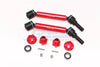 Traxxas 1/10 Maxx 4WD Monster Truck Harden Steel+Aluminum Front Or Rear Adjustable CVD Drive Shaft + Hex Adapter + Wheel Lock - 12Pc Set Red