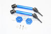 Traxxas 1/10 Maxx 4WD Monster Truck Harden Steel + Aluminum Front Or Rear Adjustable CVD Drive Shaft + Hex Adapter - 1Pr Set Blue