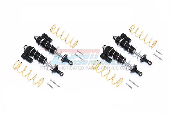 Traxxas 1/10 Maxx 4WD Monster Truck Aluminum Front & Rear L-Shape Piggy Back Spring Dampers 125mm - 2 Pair Set Black